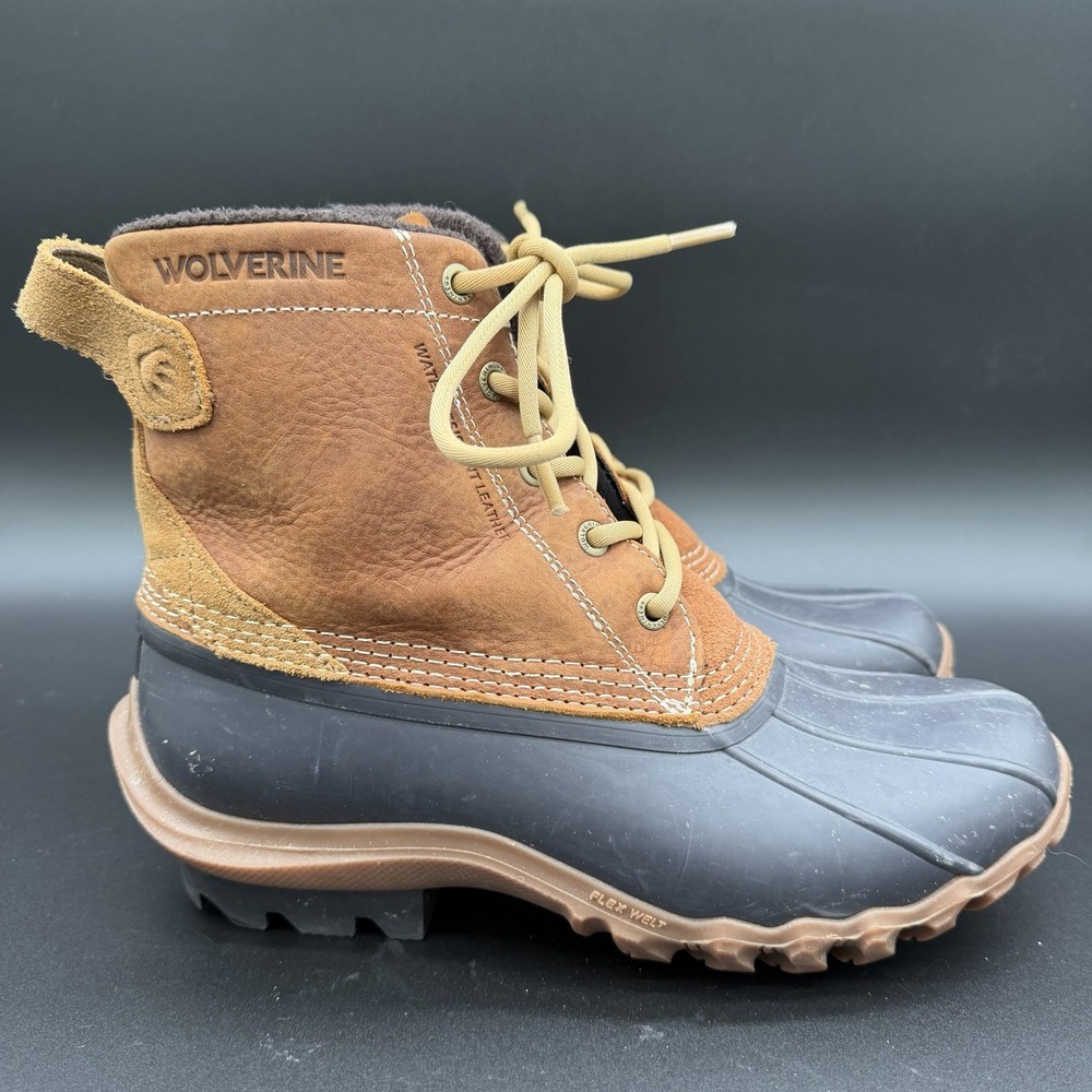 Wolverine water Resistant Leather duck boots Rain‎ Boots Womens Size 9